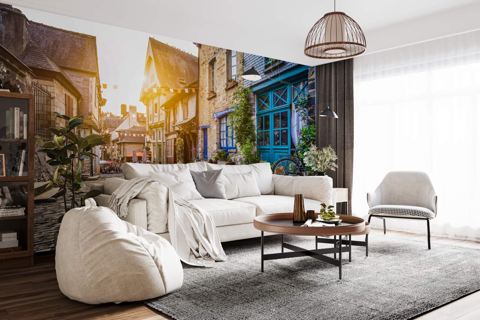 Fotobehang heldere ochtend in een oude nederzetting