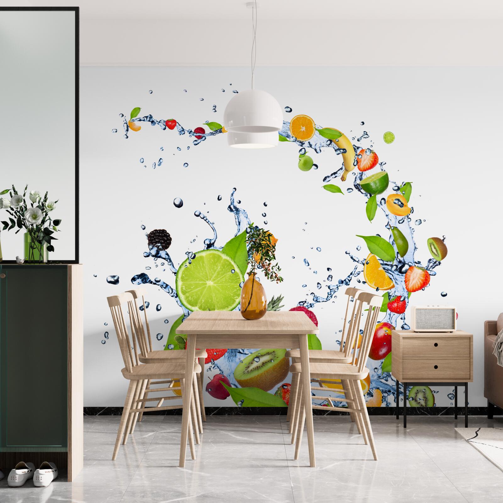 Fotobehang een drankje gemaakt van rijp zomerfruit