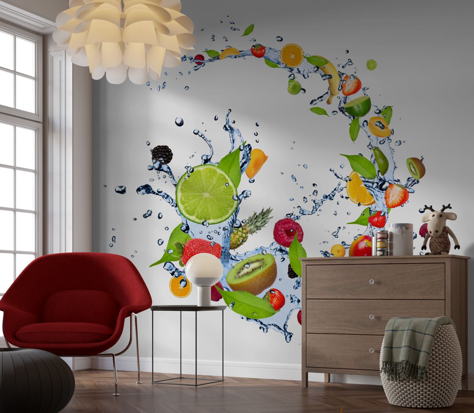 Fotobehang een drankje gemaakt van rijp zomerfruit