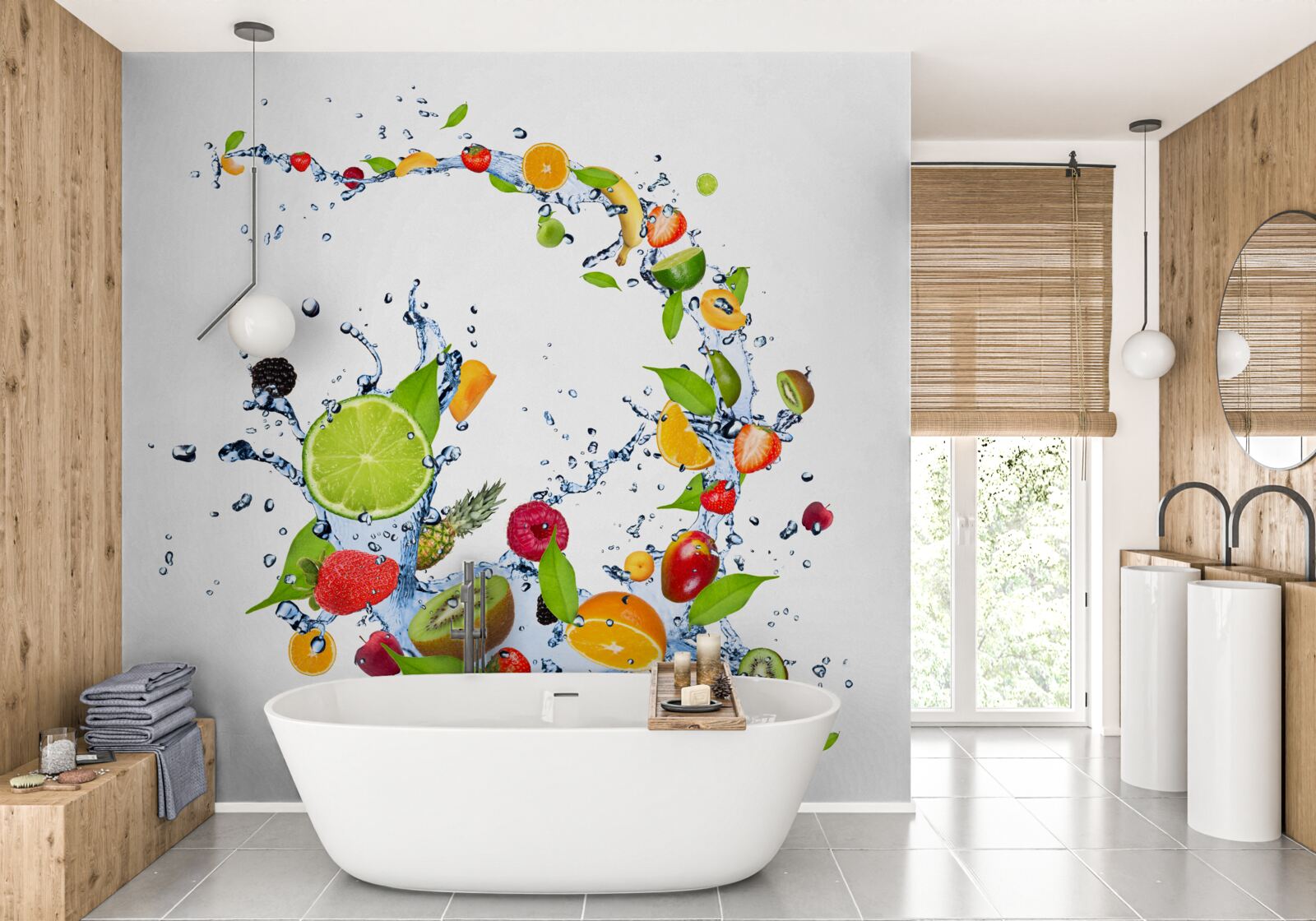 Fotobehang een drankje gemaakt van rijp zomerfruit