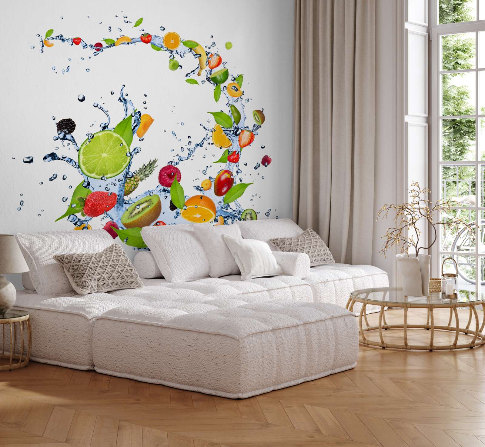 Fotobehang een drankje gemaakt van rijp zomerfruit