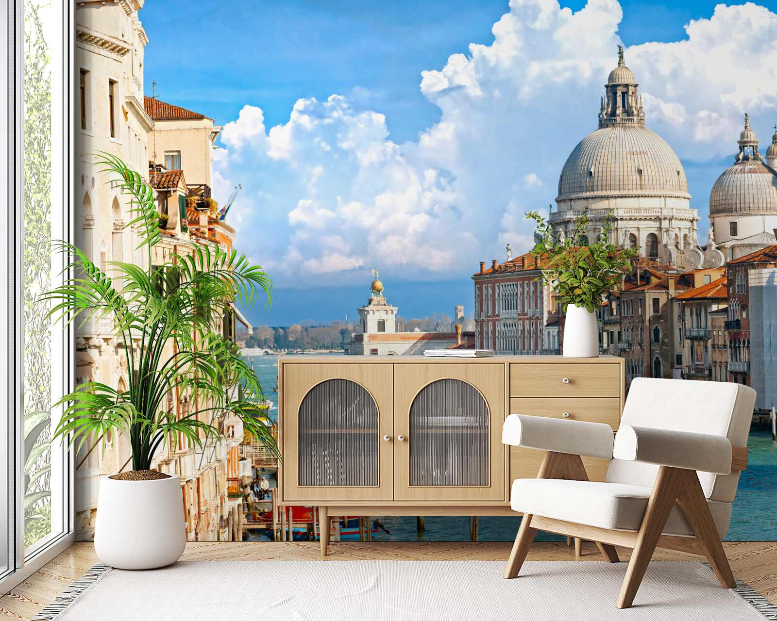 Fotobehang panoramisch uitzicht op venetië