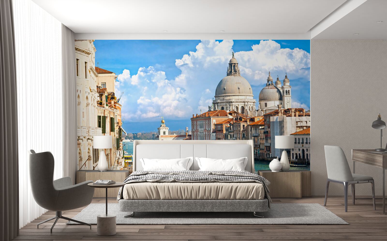 Fotobehang panoramisch uitzicht op venetië