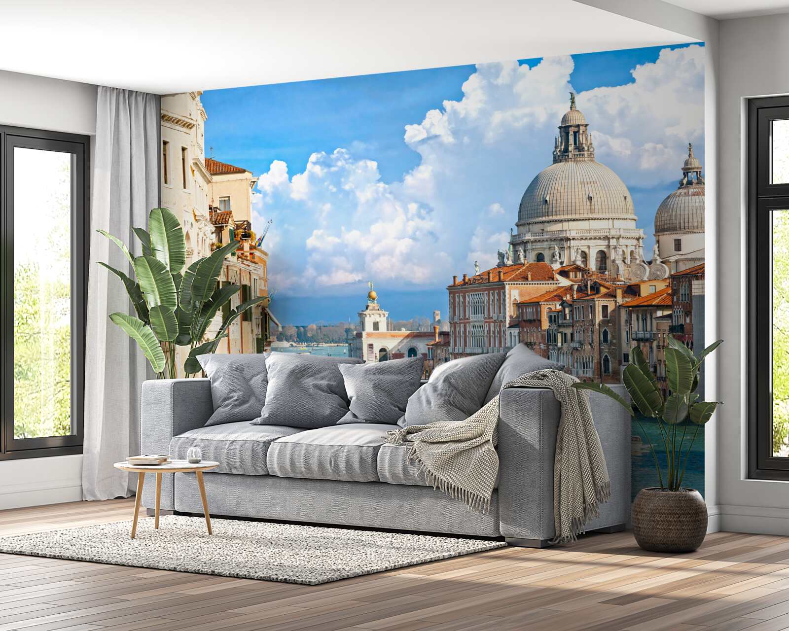 Fotobehang panoramisch uitzicht op venetië