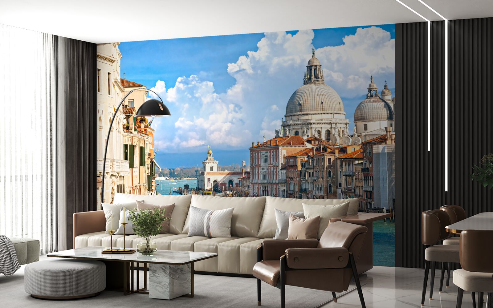 Fotobehang panoramisch uitzicht op venetië