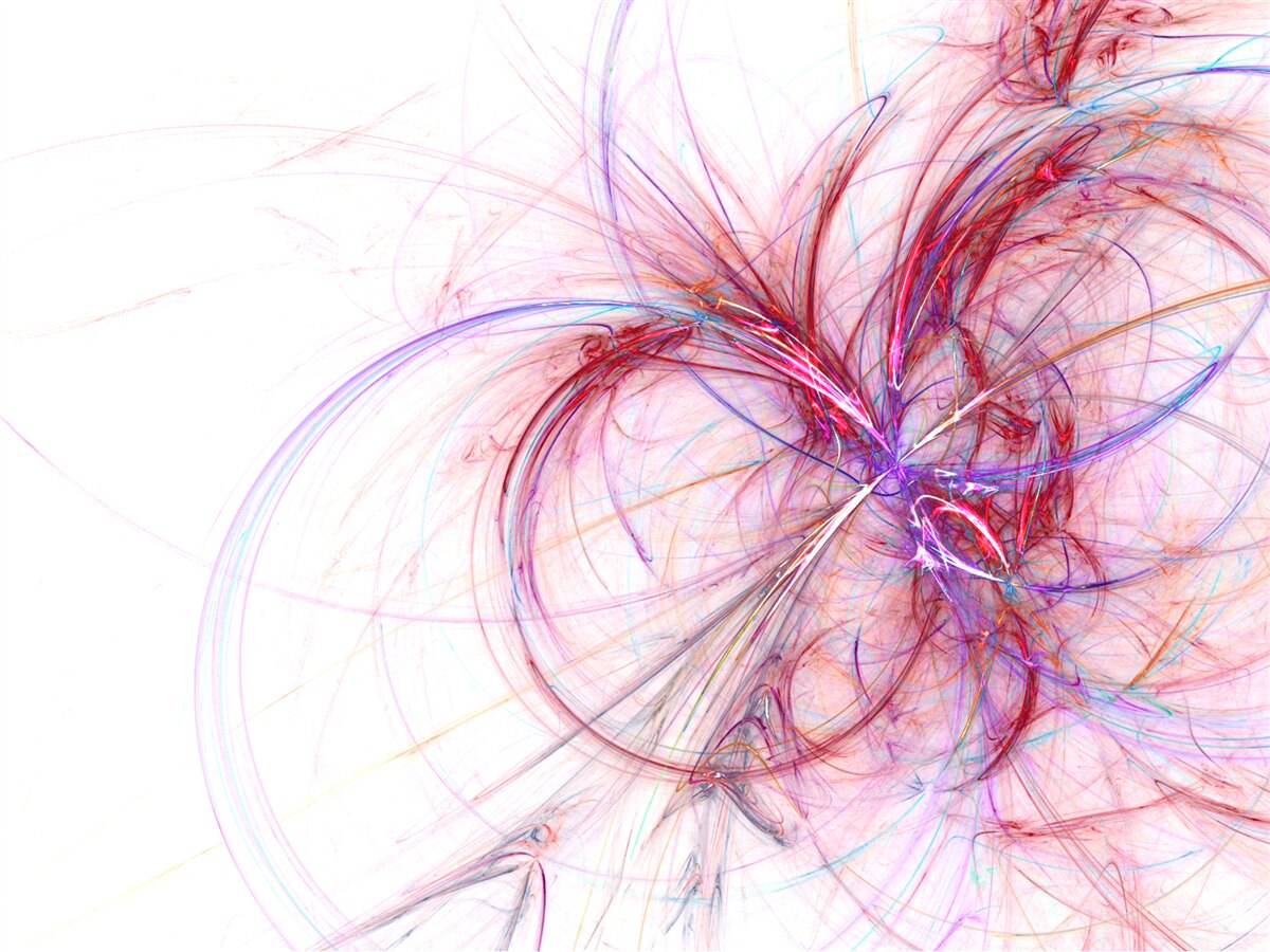 Fotobehang lijnen van rood en blauw op een witte achtergrond, dun en sierlijk