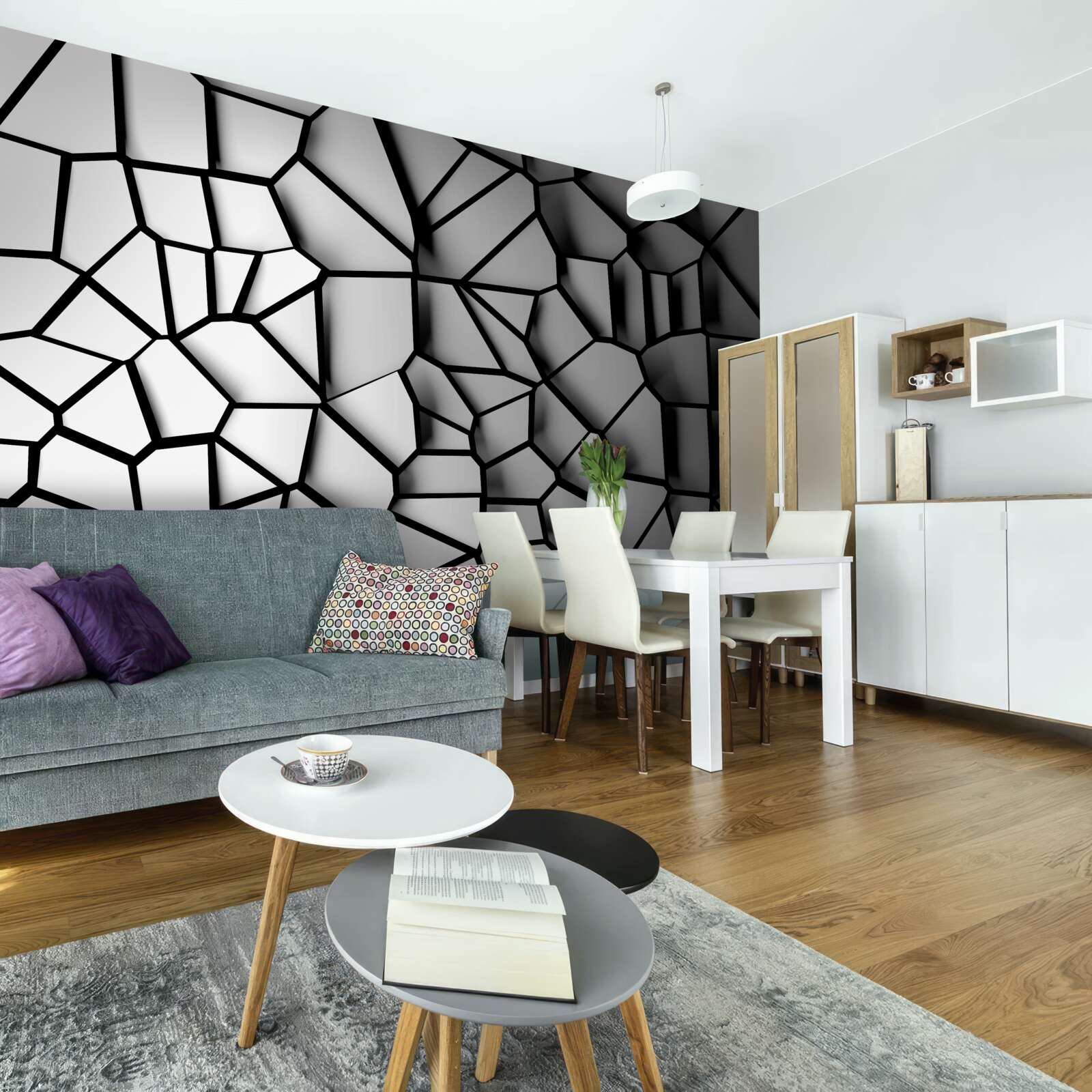 Fotobehang beschadigd glas