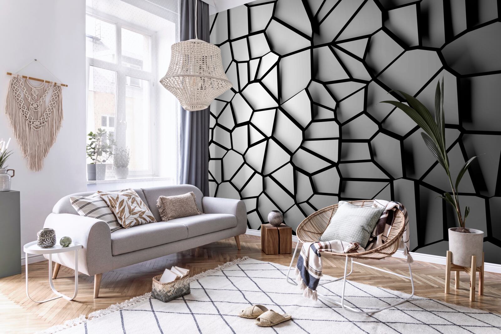 Fotobehang beschadigd glas