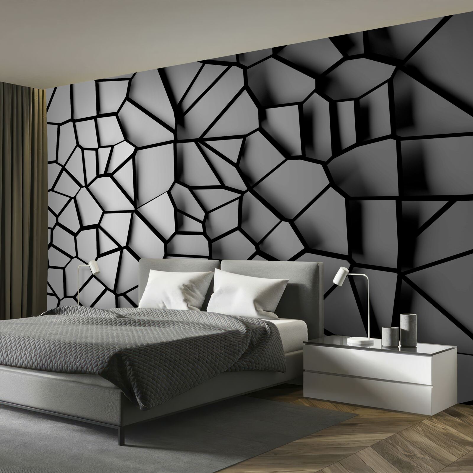 Fotobehang beschadigd glas