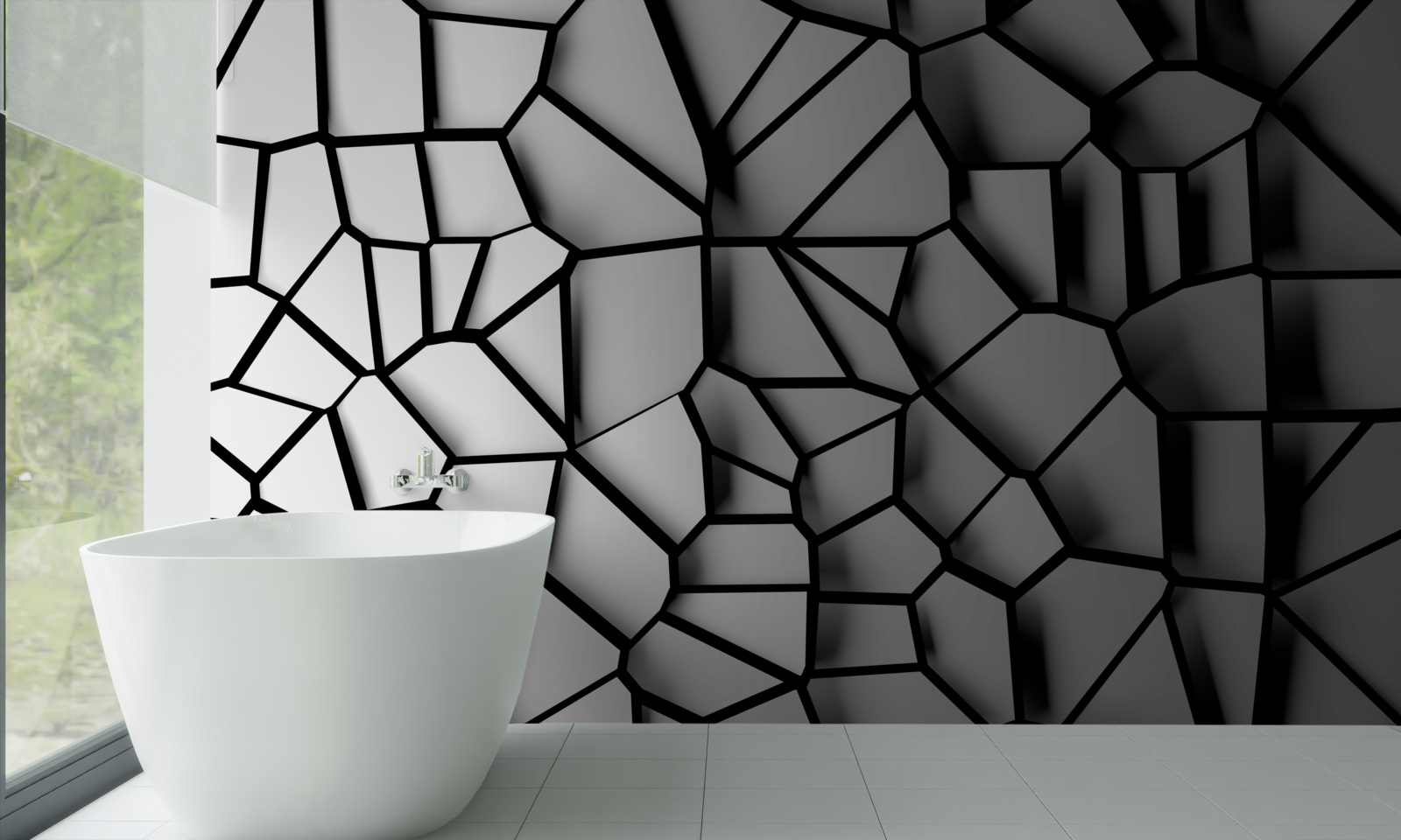 Fotobehang beschadigd glas