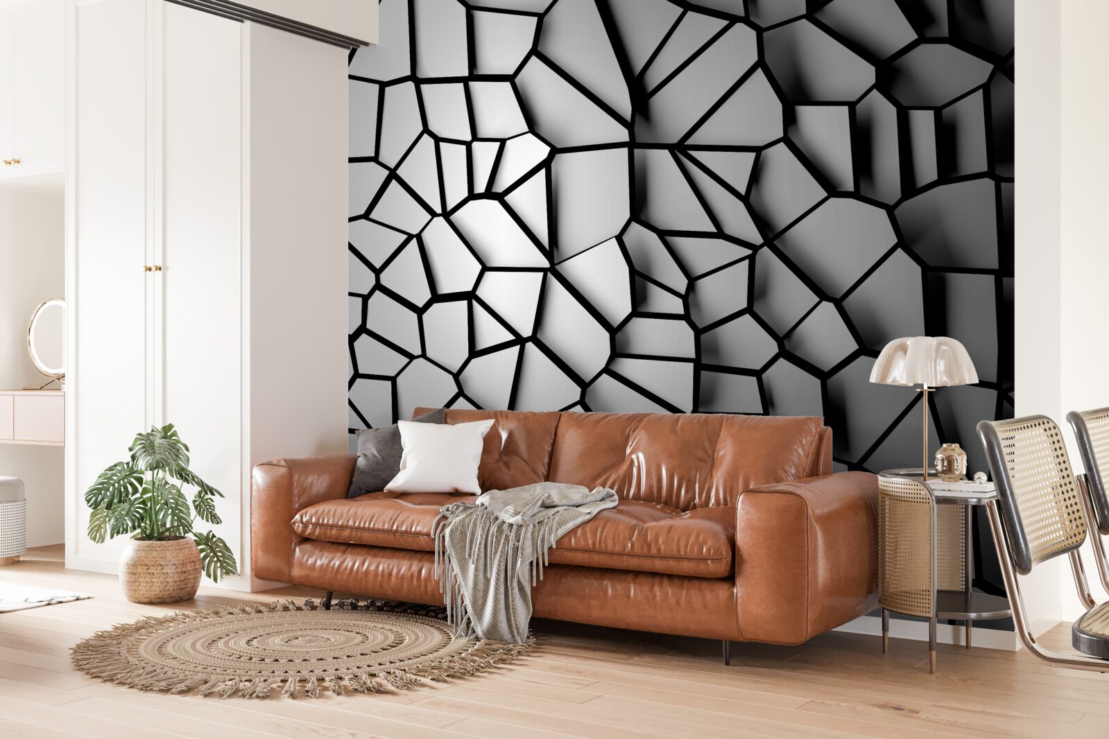 Fotobehang beschadigd glas