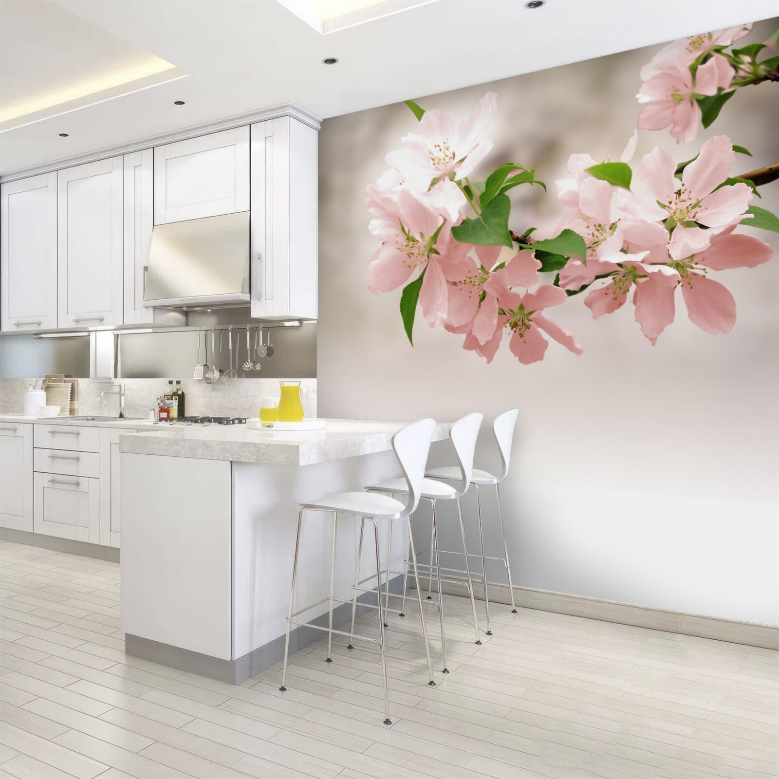 Fotobehang roze sakurabloemen