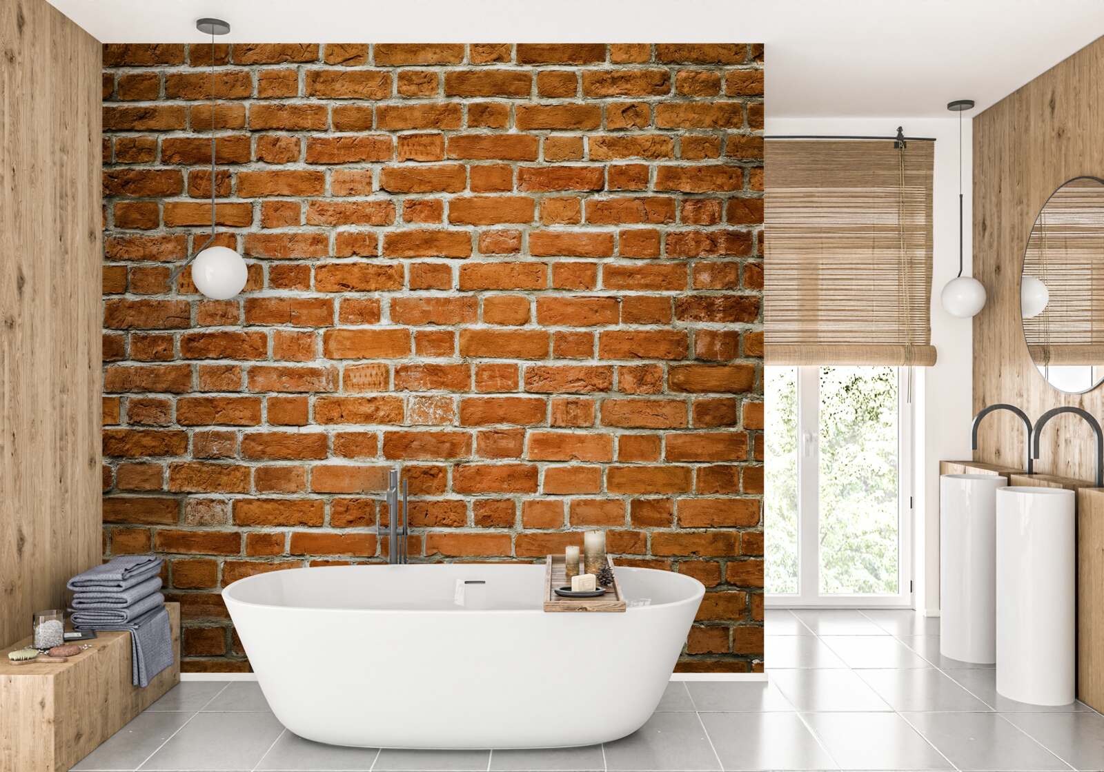 Fotobehang oude bakstenen muur