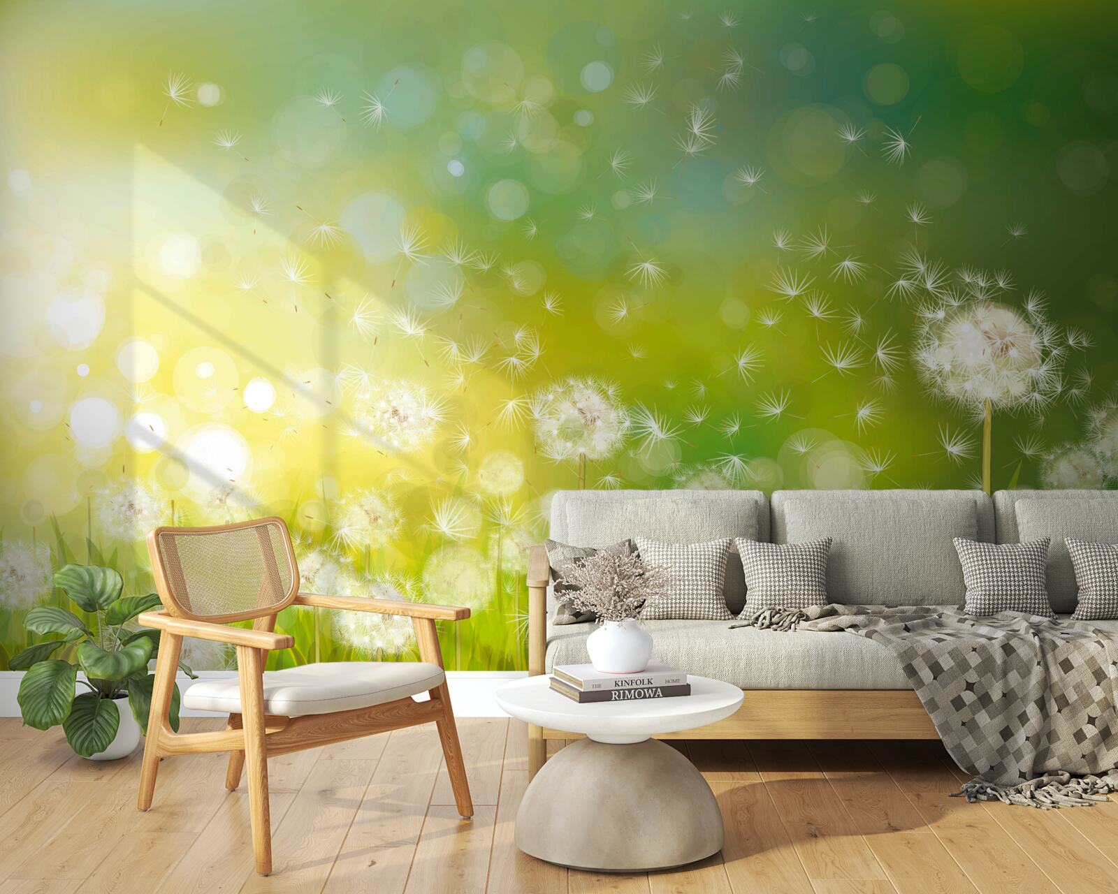 Fotobehang zomer paardenbloemen