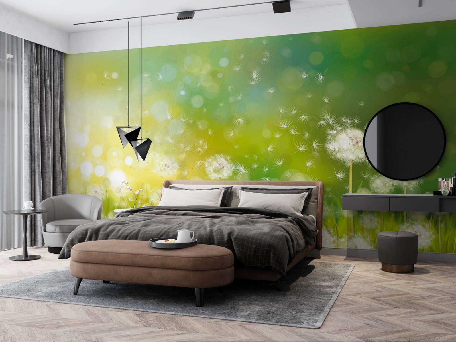 Fotobehang zomer paardenbloemen