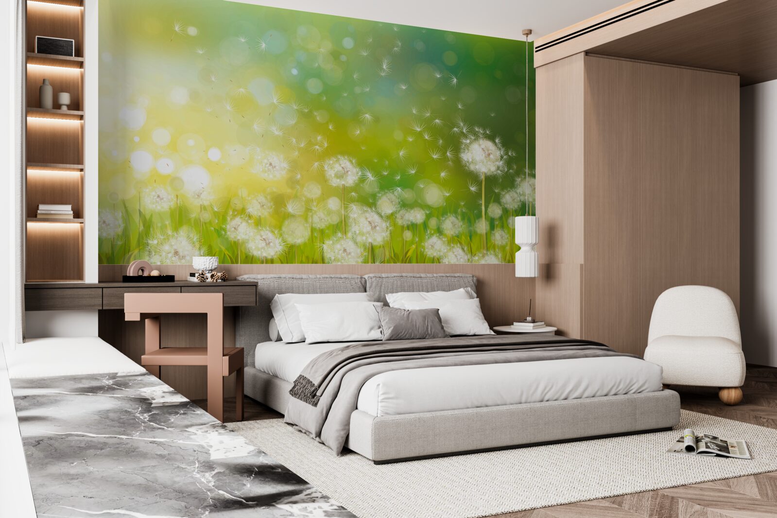 Fotobehang zomer paardenbloemen