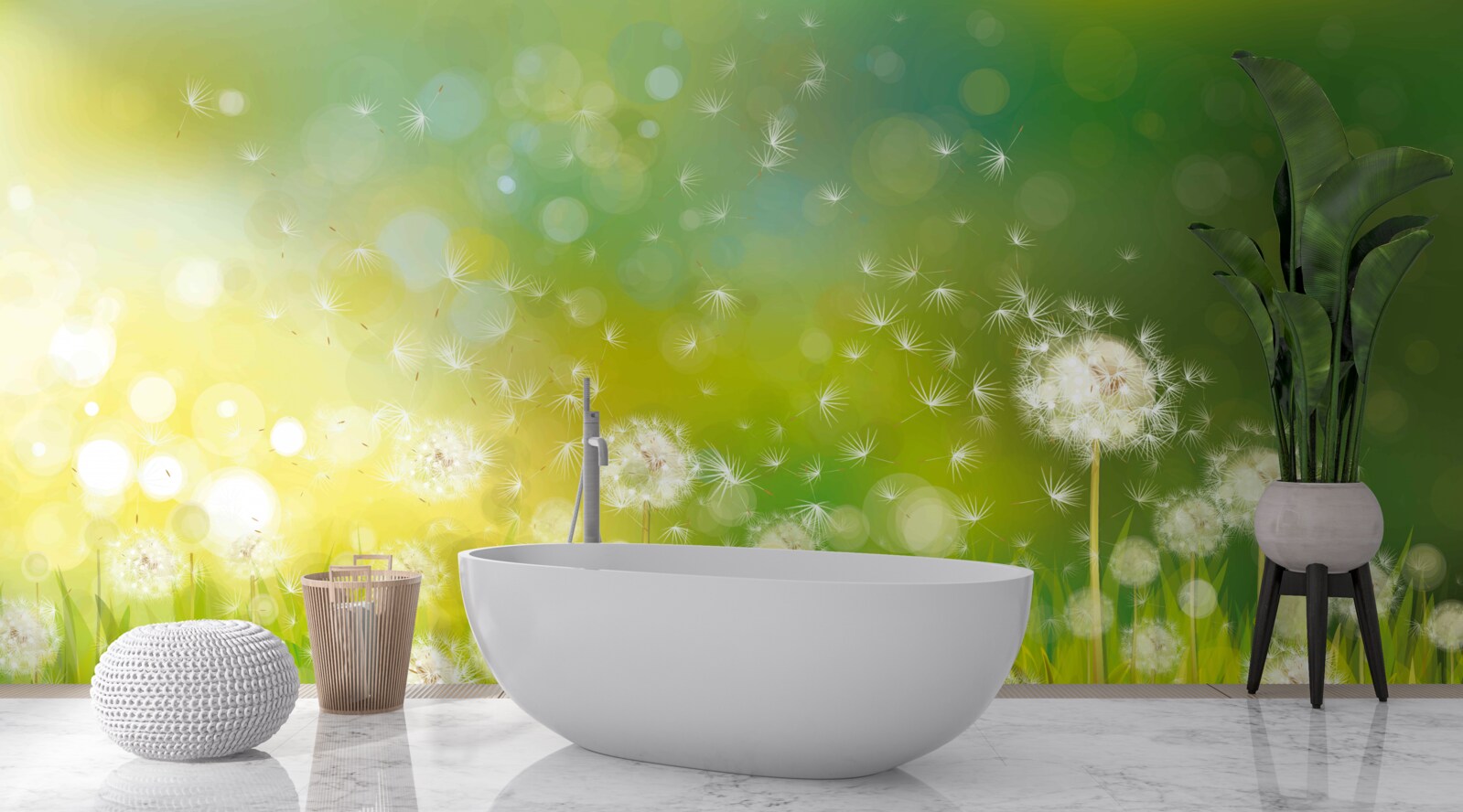 Fotobehang zomer paardenbloemen