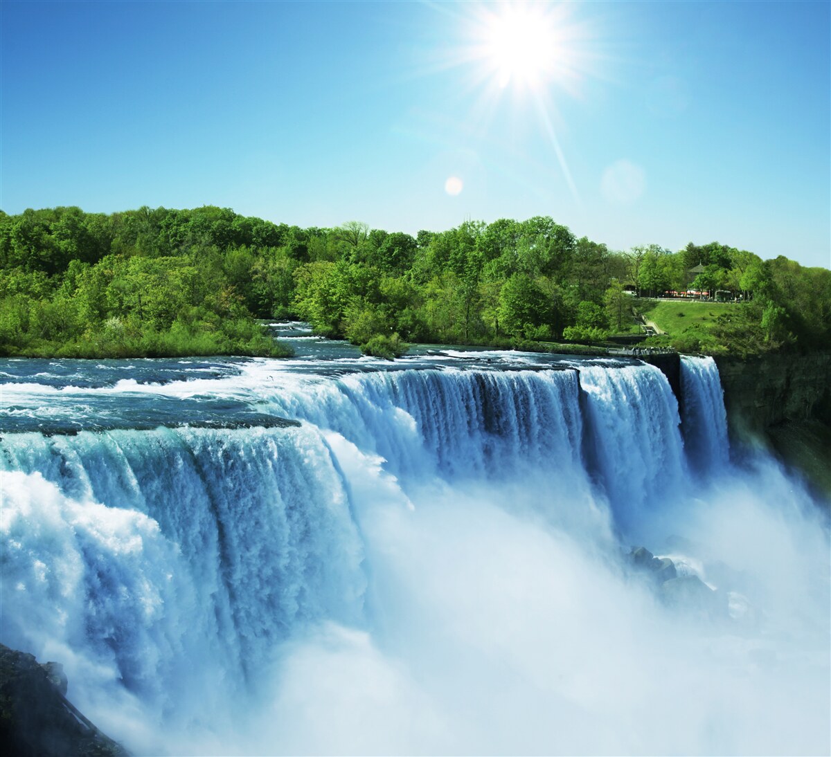 Fotobehang de kracht van een snel vallende grote waterval