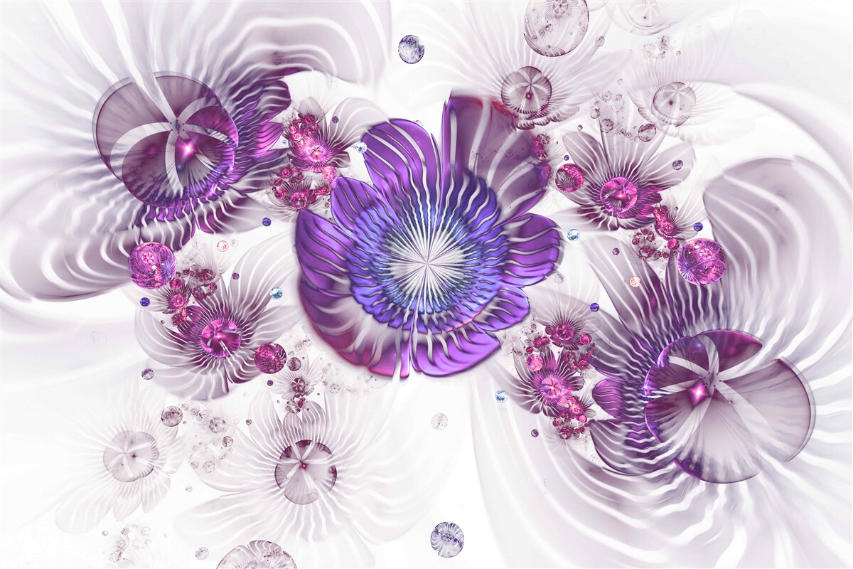 Fotobehang abstracte bloemmotieven