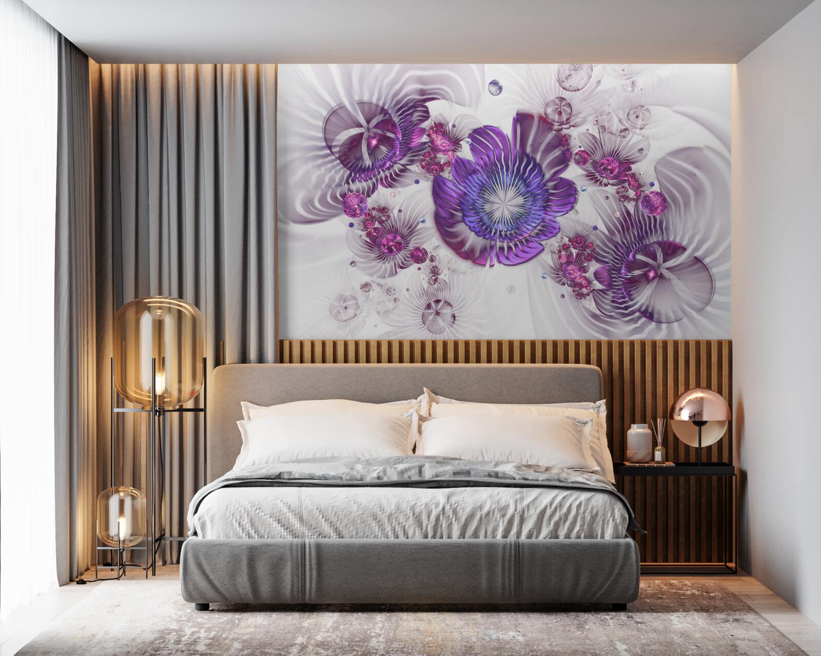 Fotobehang abstracte bloemmotieven