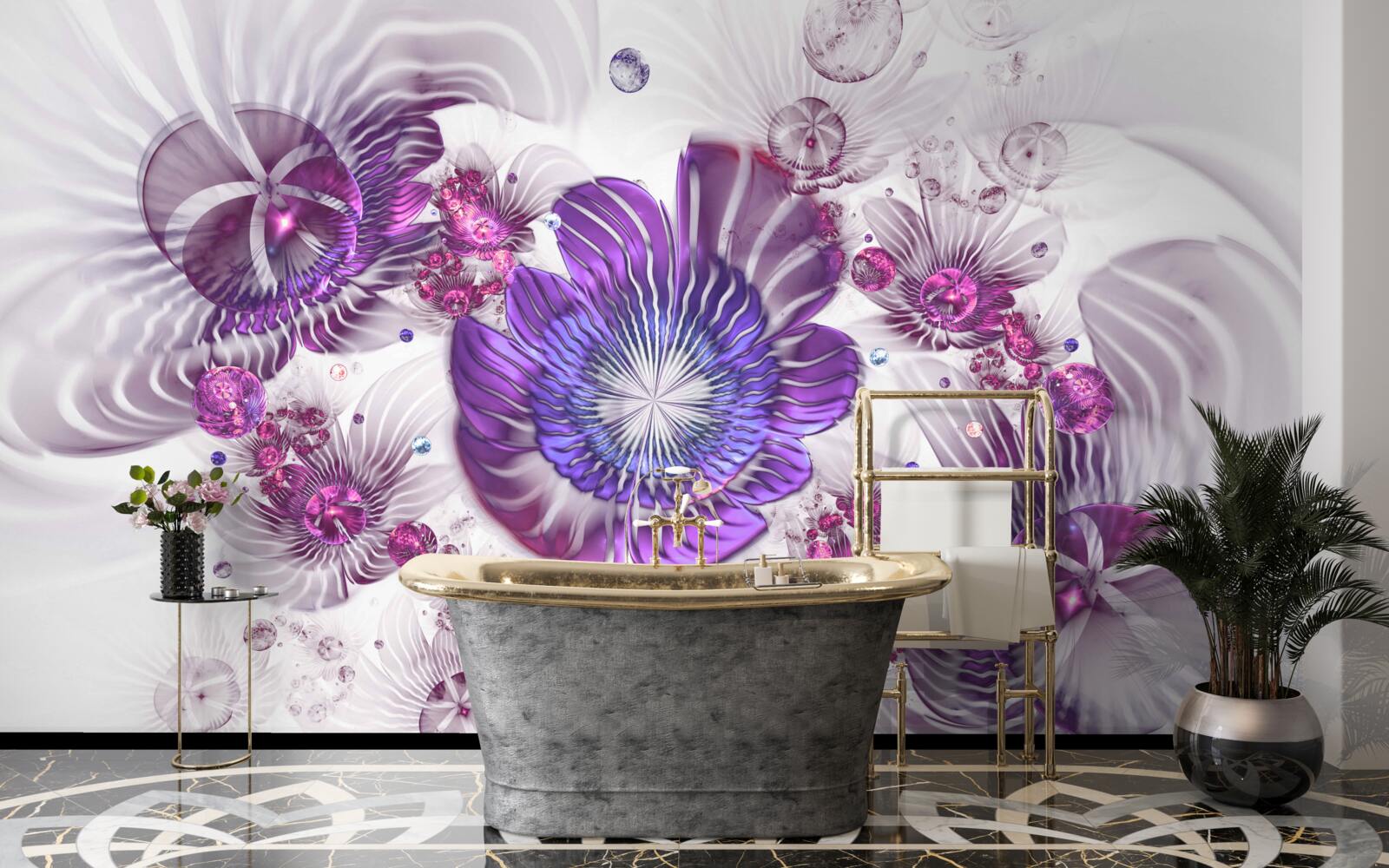 Fotobehang abstracte bloemmotieven