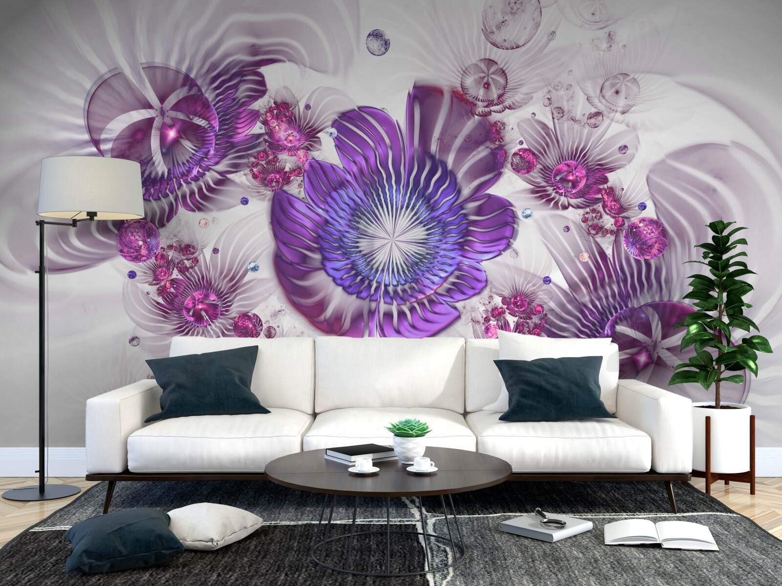 Fotobehang abstracte bloemmotieven