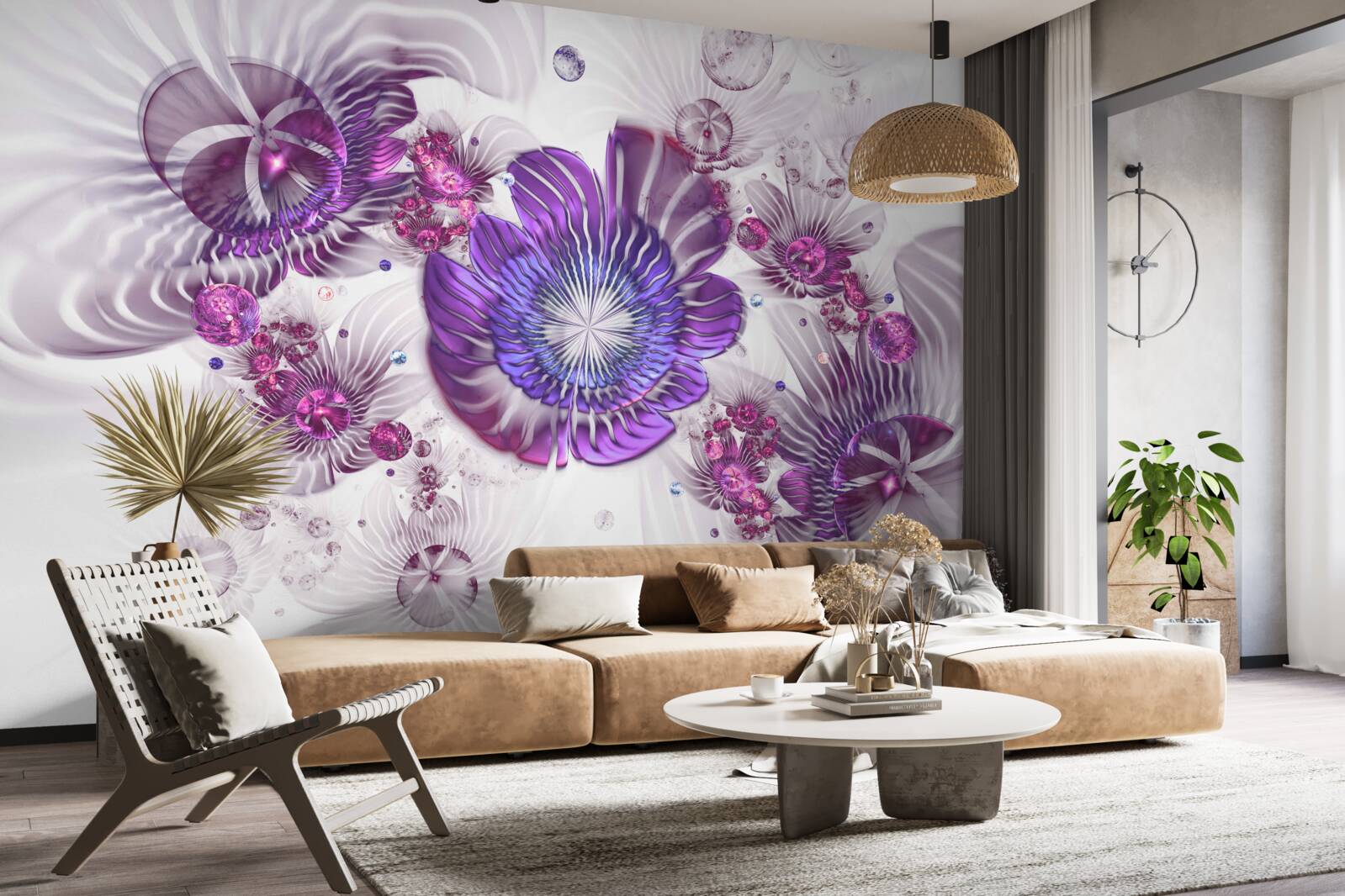 Fotobehang abstracte bloemmotieven