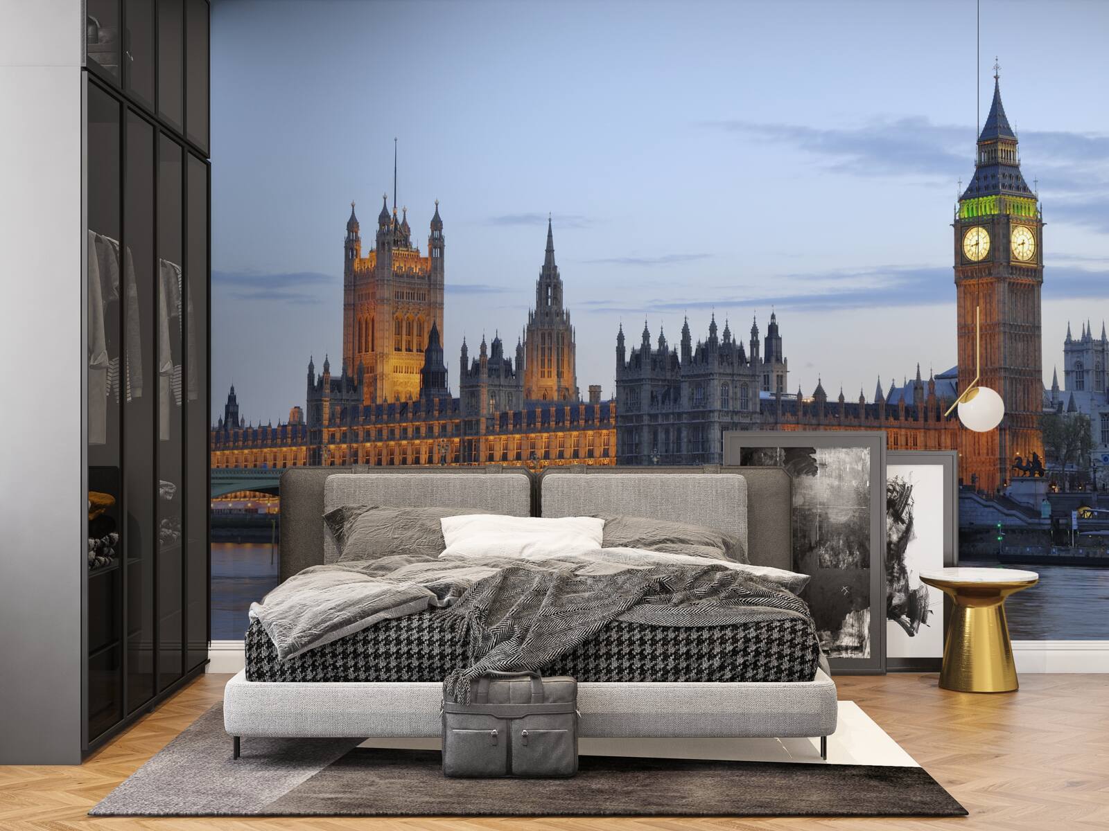 Fotobehang big ben en parlement verlicht door lichten