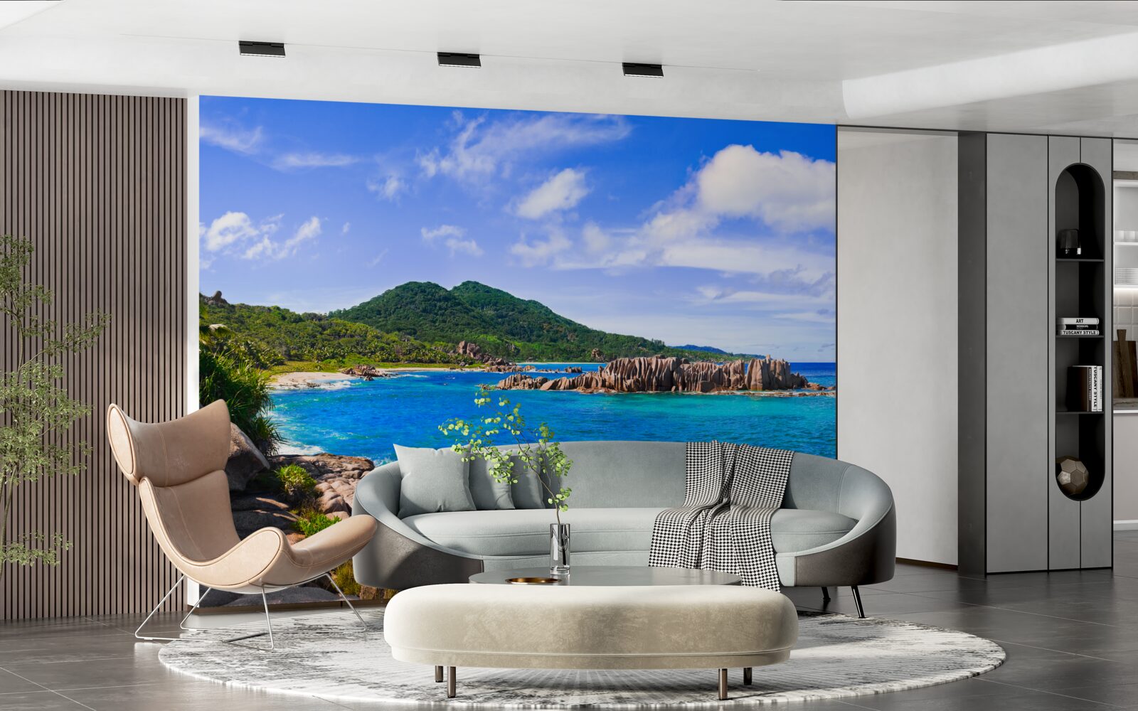 Fotobehang smaragdgroene eilanden en blauwe oceaan