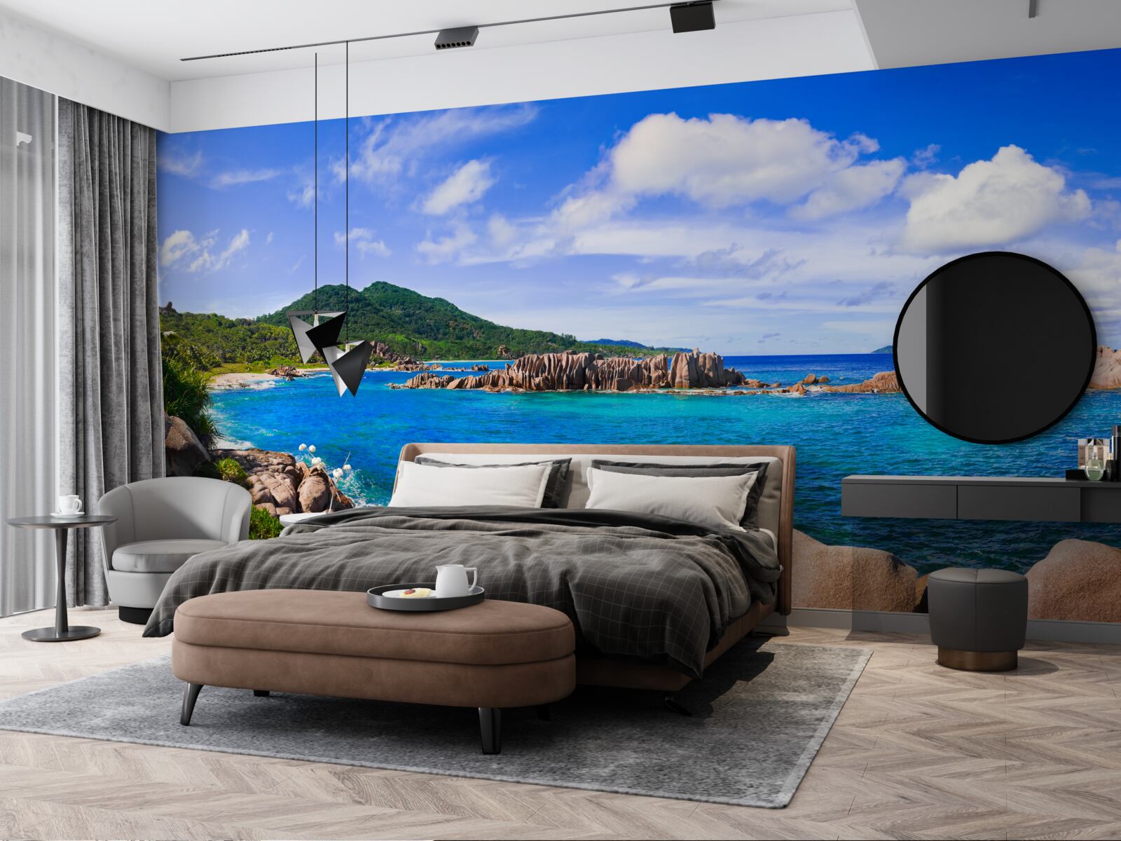 Fotobehang smaragdgroene eilanden en blauwe oceaan