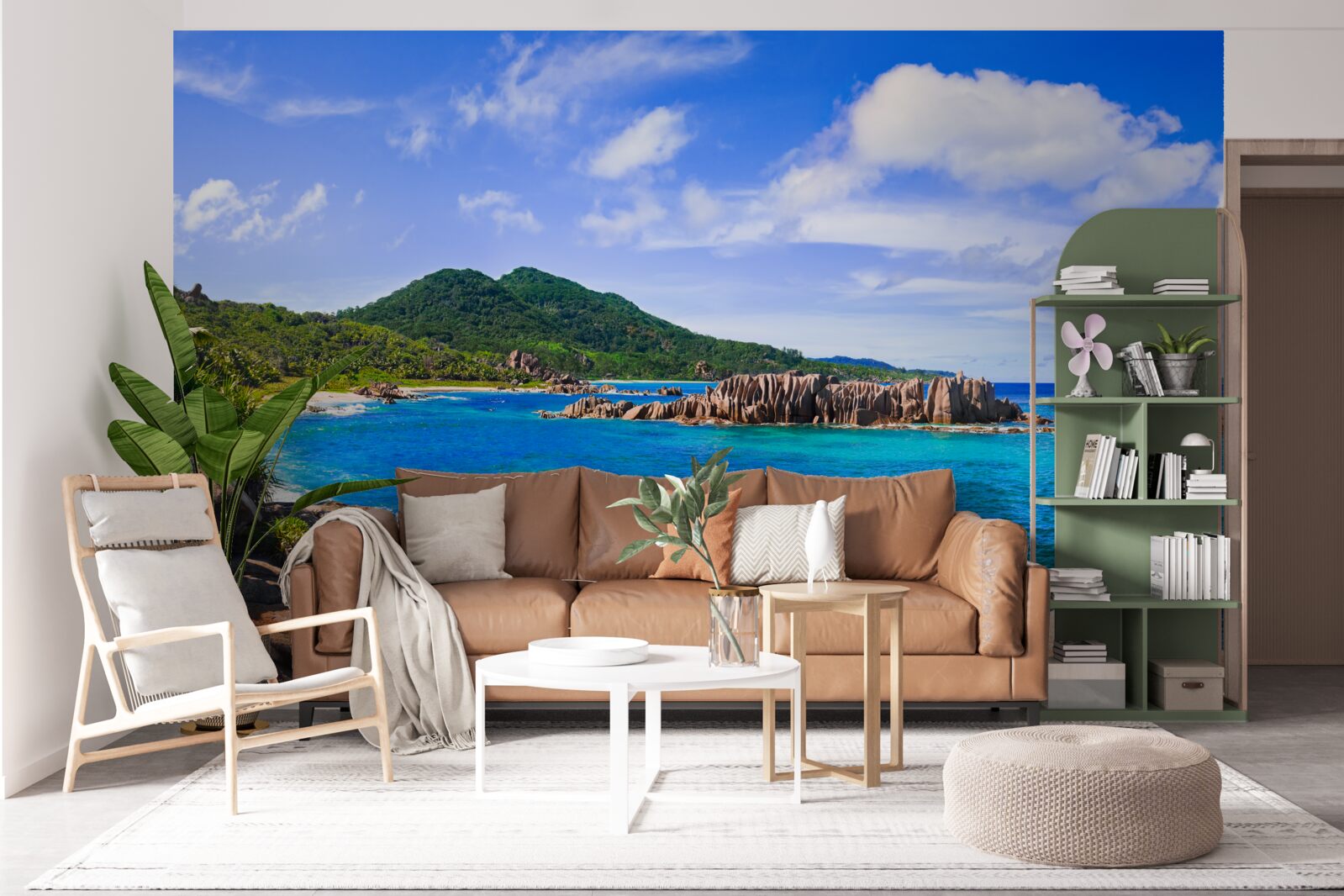 Fotobehang smaragdgroene eilanden en blauwe oceaan