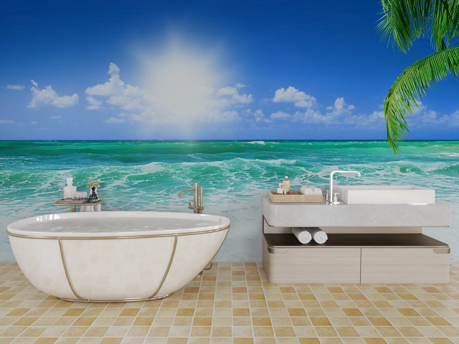 Fotobehang tropisch hoogwater overdag