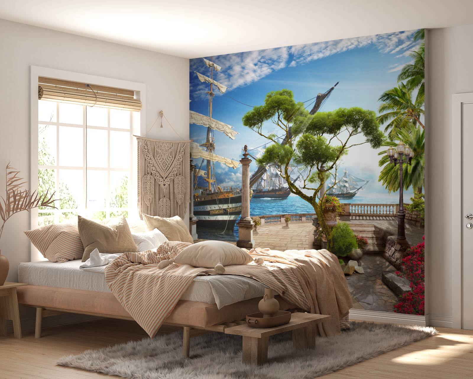 Fotobehang pad naar de rivier en promenade