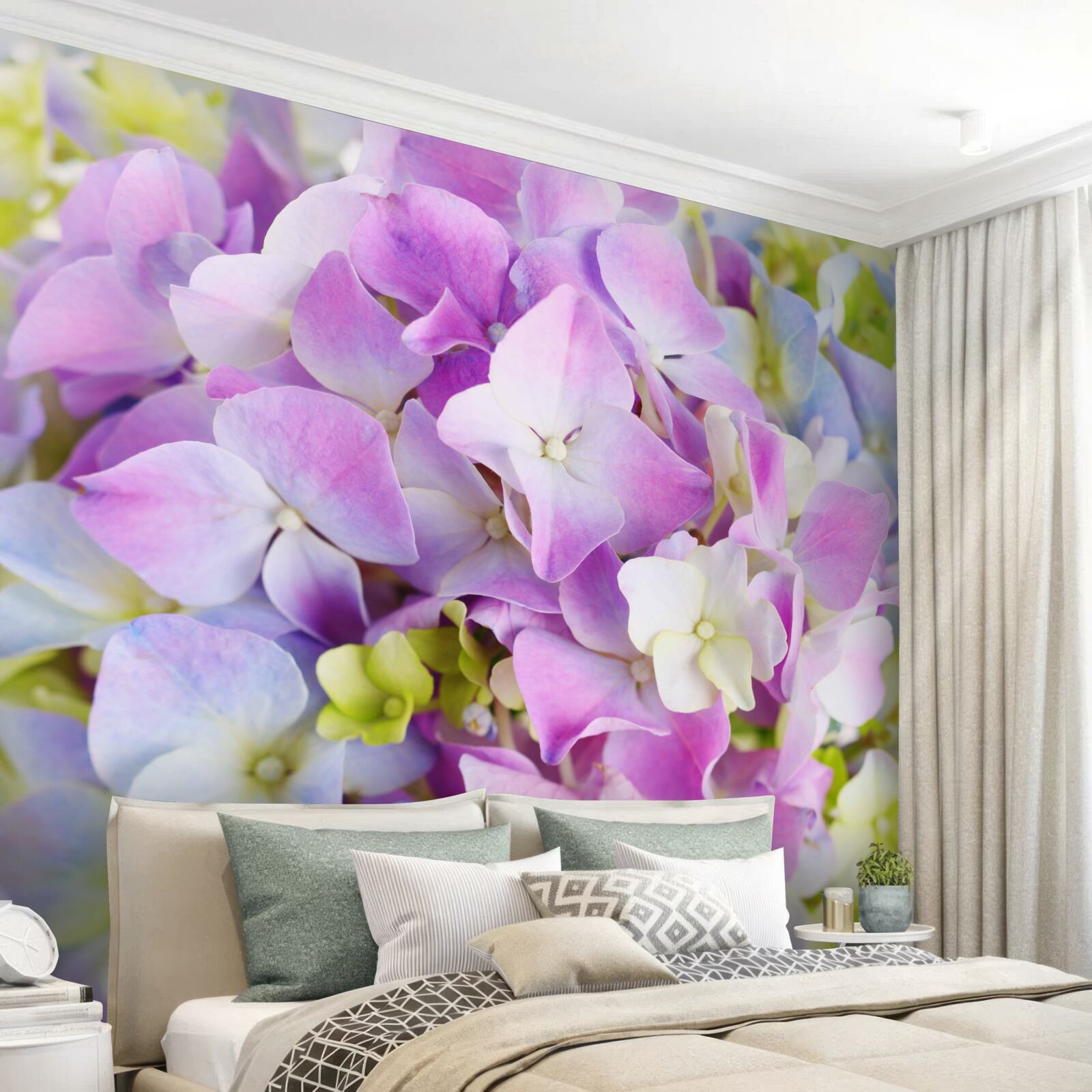 Fotobehang boeket van rijke hortensia's