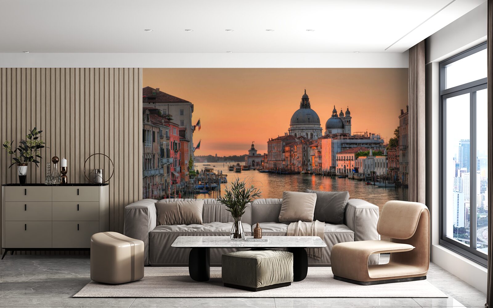 Fotobehang Venetië bij zonsondergang