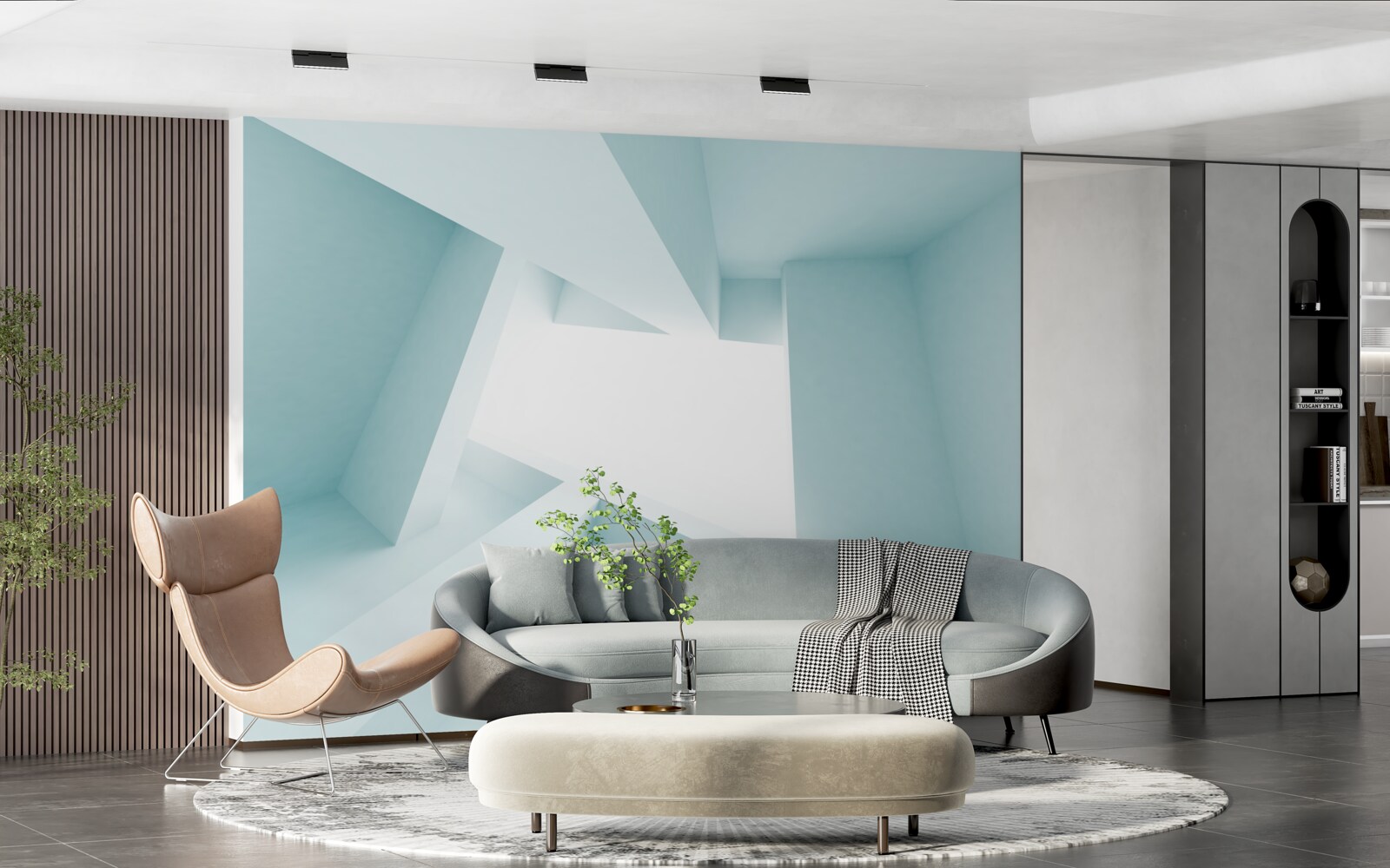 Fotobehang geometrische vormen in de abstracte verte