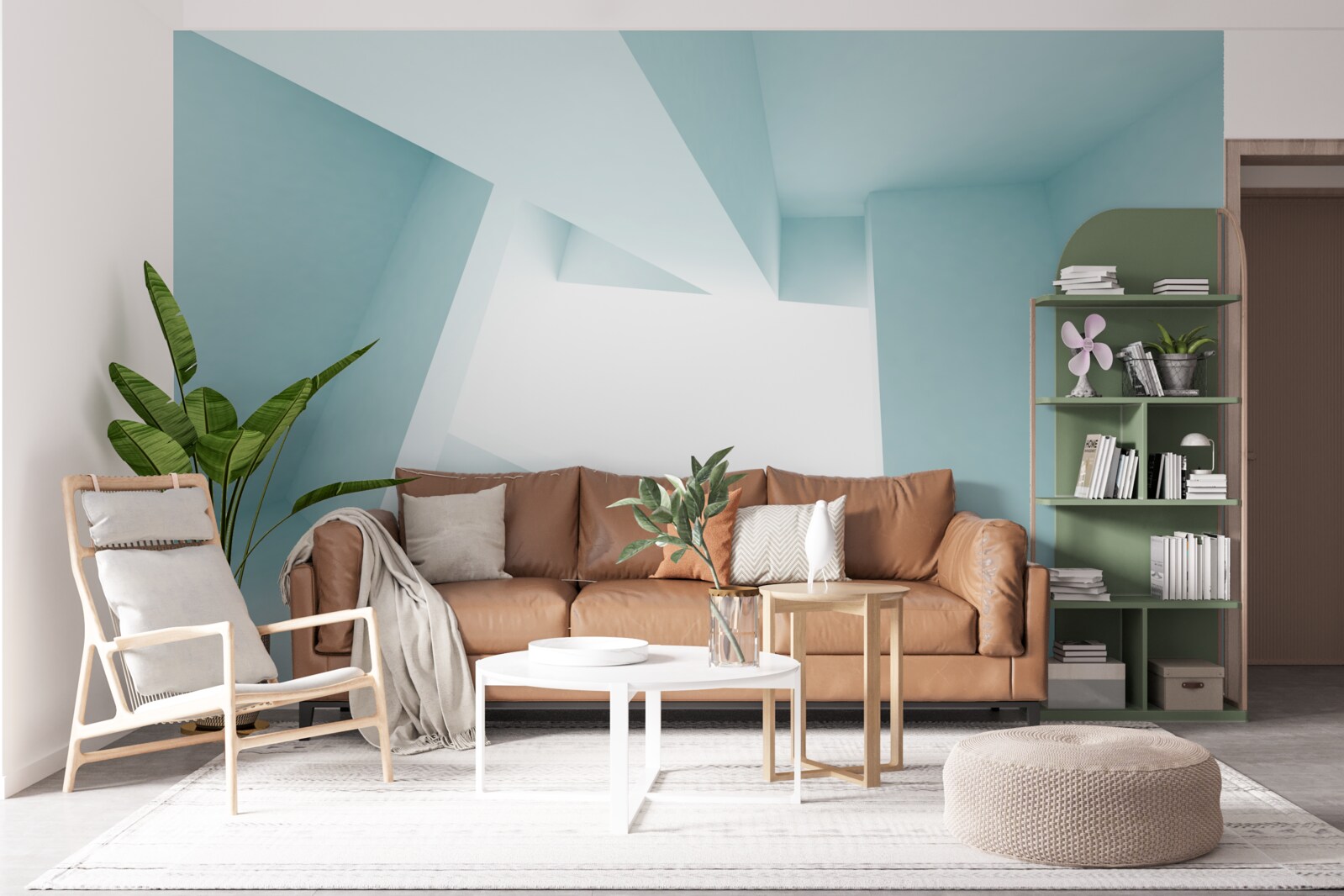 Fotobehang geometrische vormen in de abstracte verte