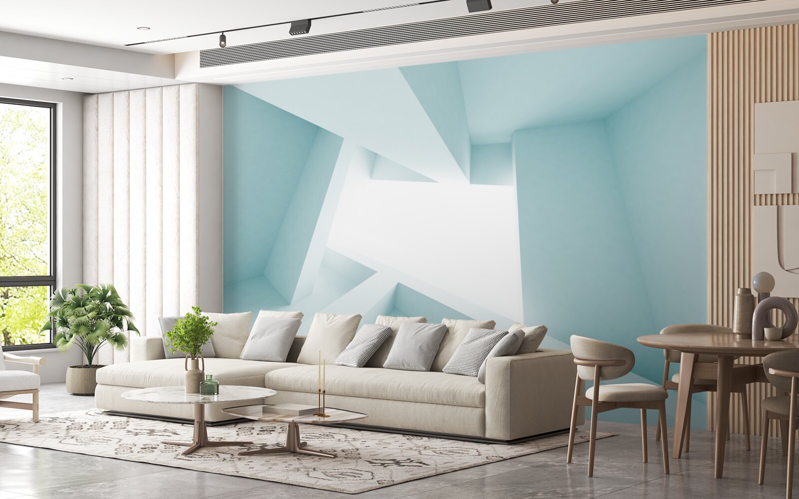 Fotobehang geometrische vormen in de abstracte verte