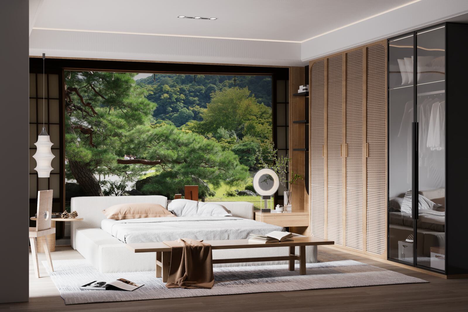 Fotobehang Tuin in Japanse stijl met privéterras