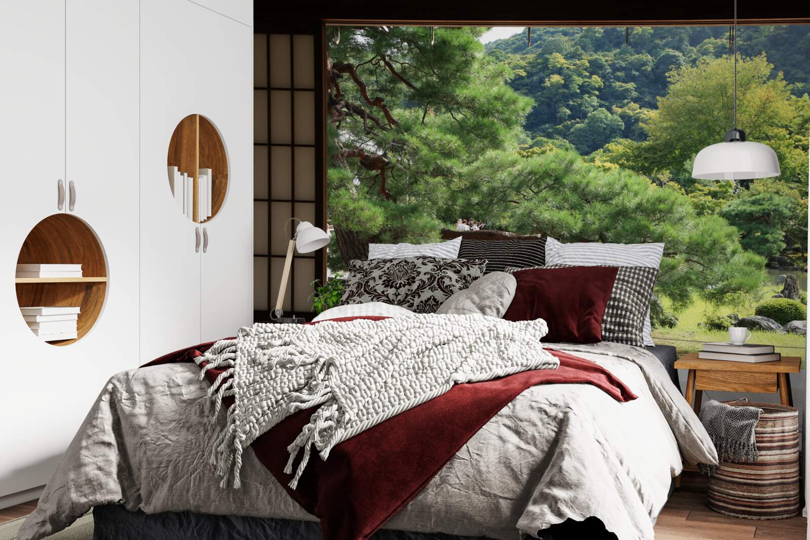 Fotobehang Tuin in Japanse stijl met privéterras