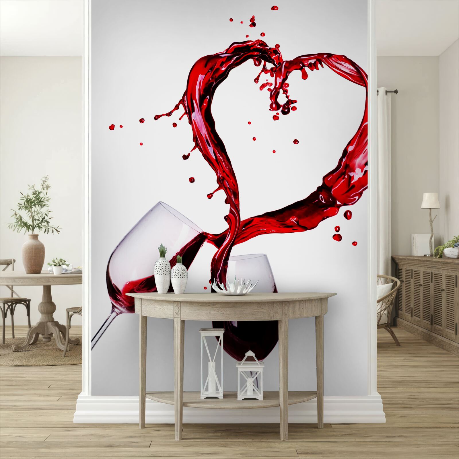 Fotobehang glazen met wijn en harticoon