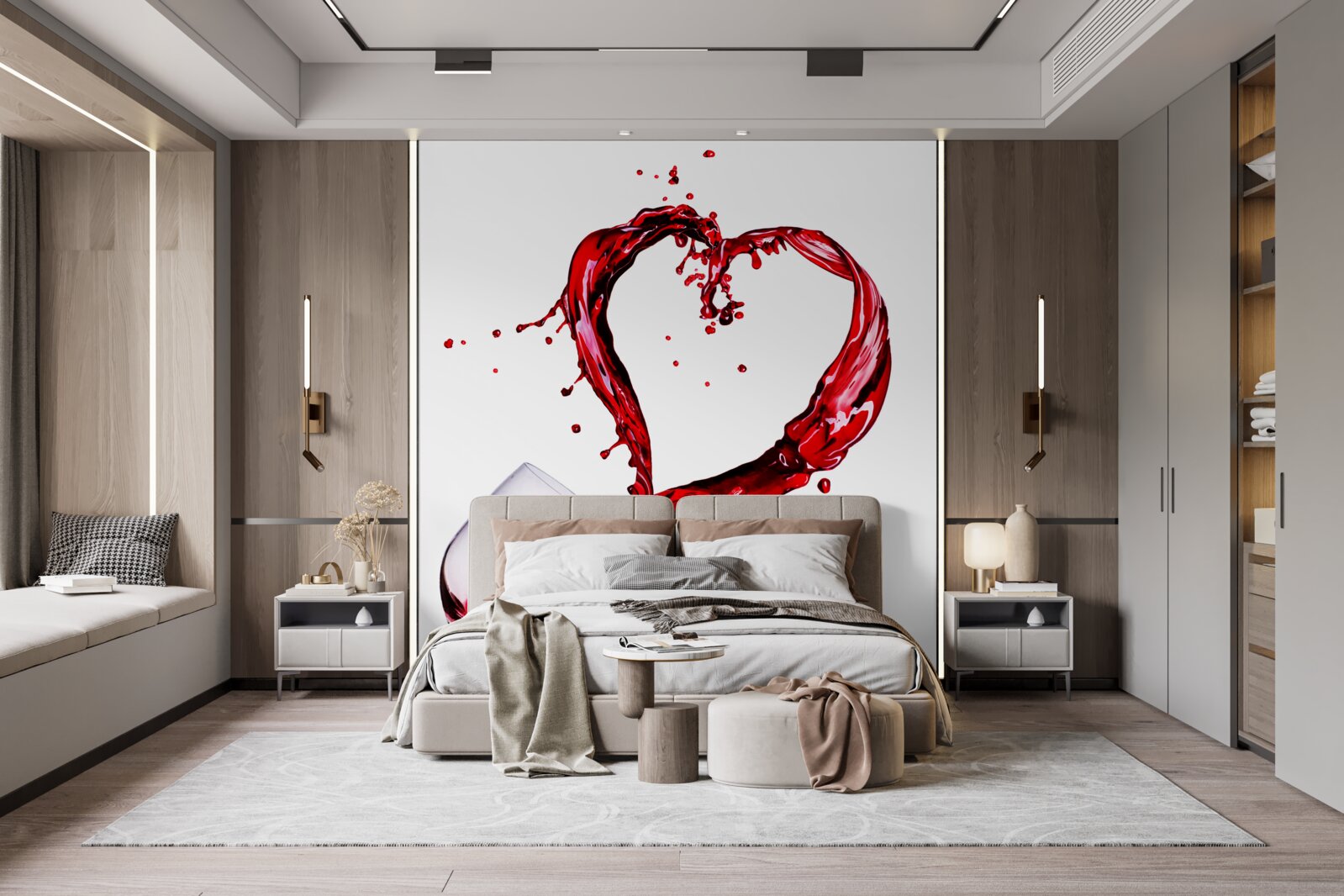 Fotobehang glazen met wijn en harticoon