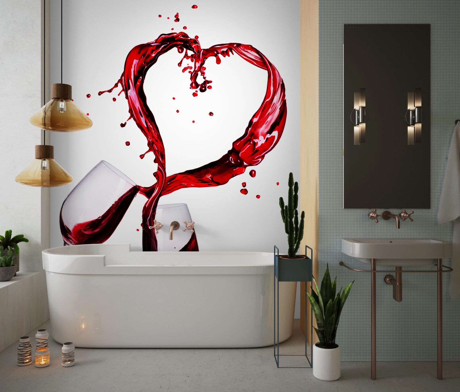 Fotobehang glazen met wijn en harticoon