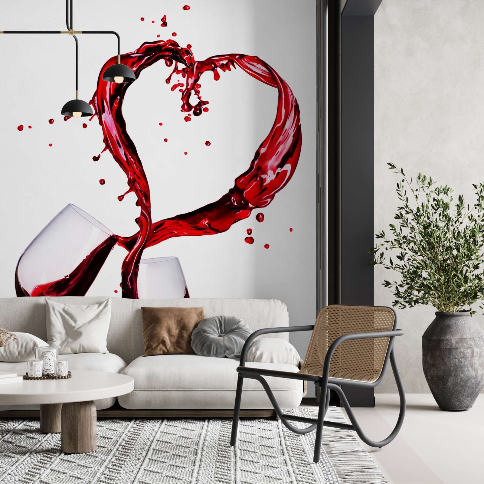 Fotobehang glazen met wijn en harticoon