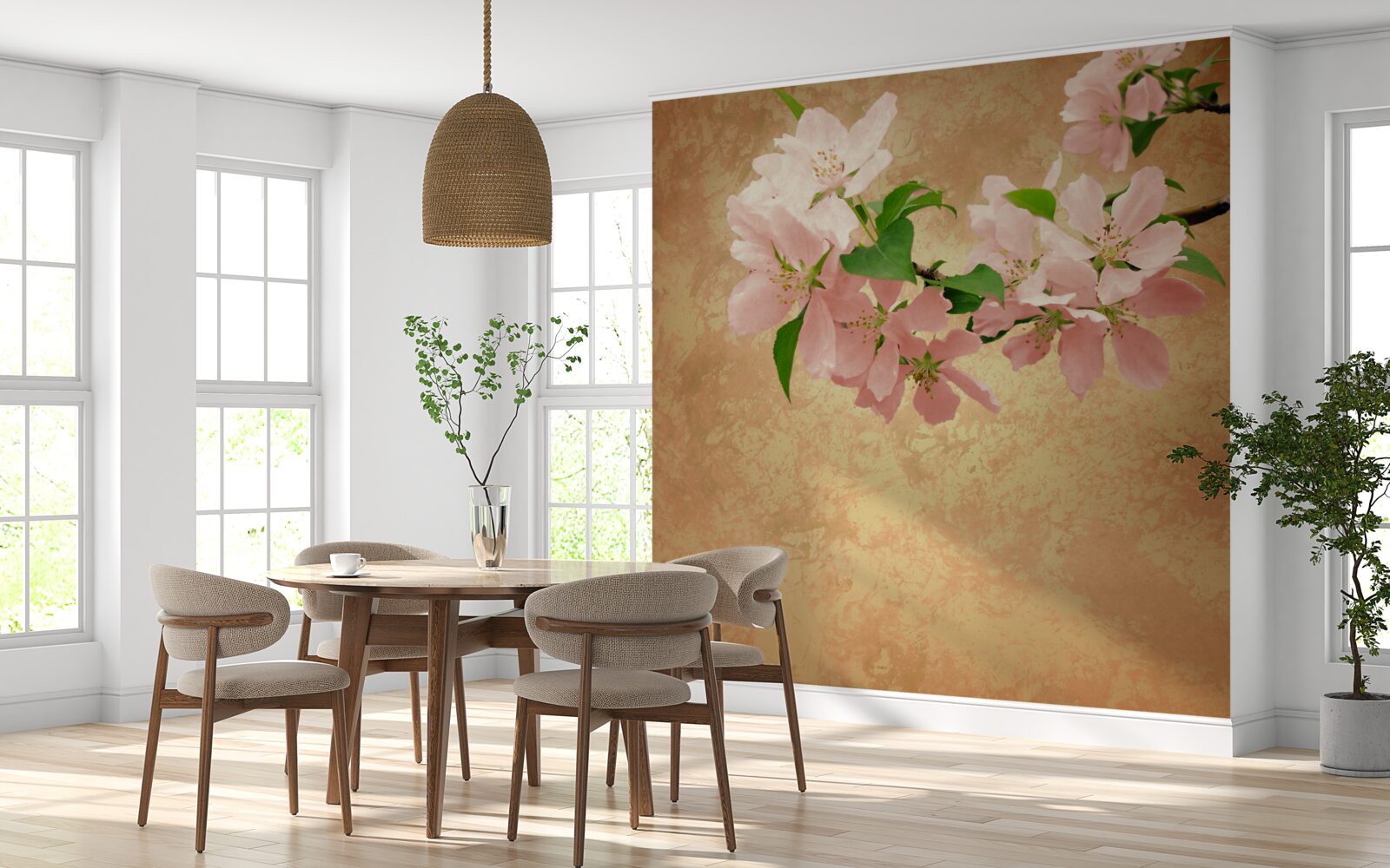 Fotobehang jonge delicate sakurabloemen