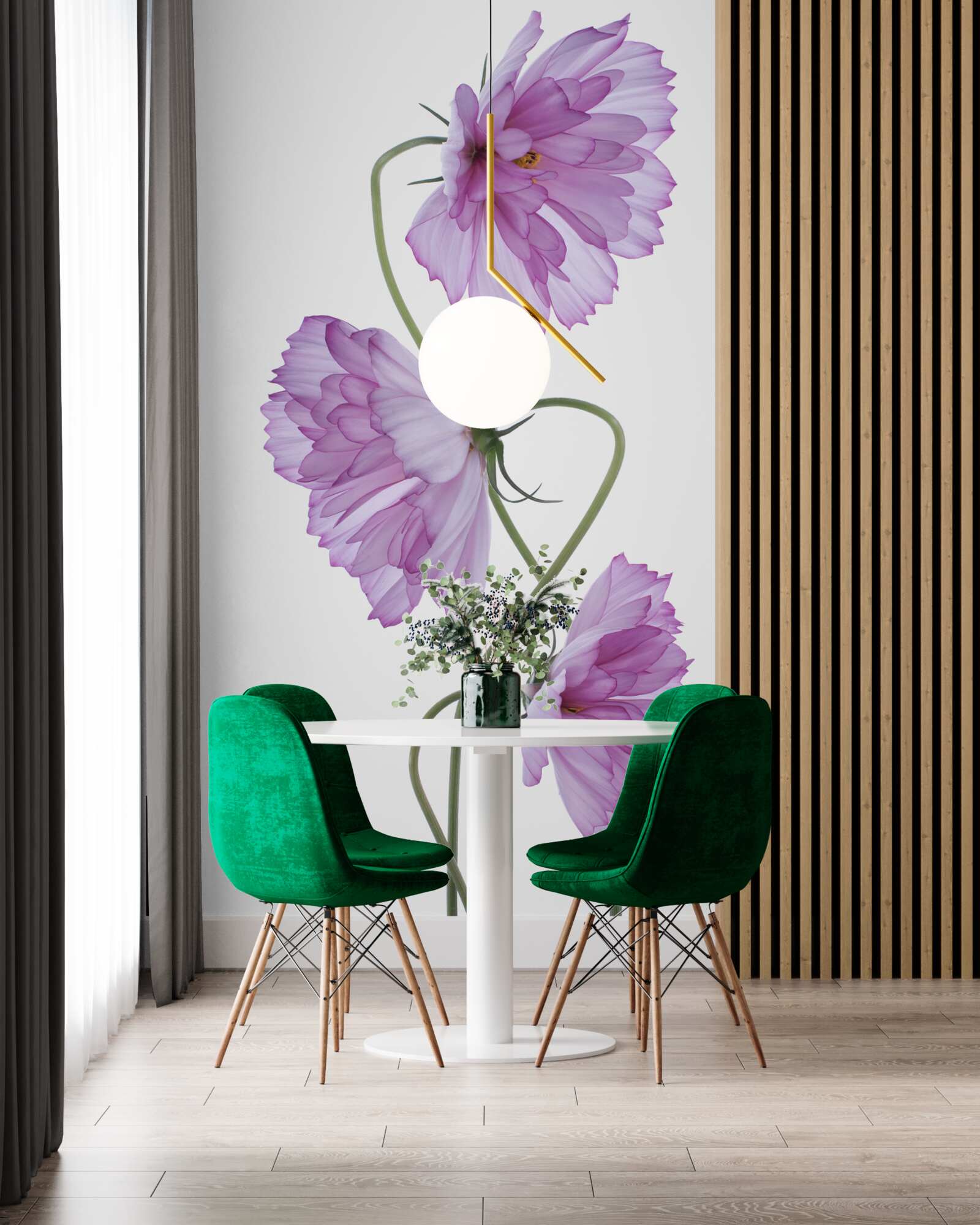 Fotobehang gekrulde seringen knoppen