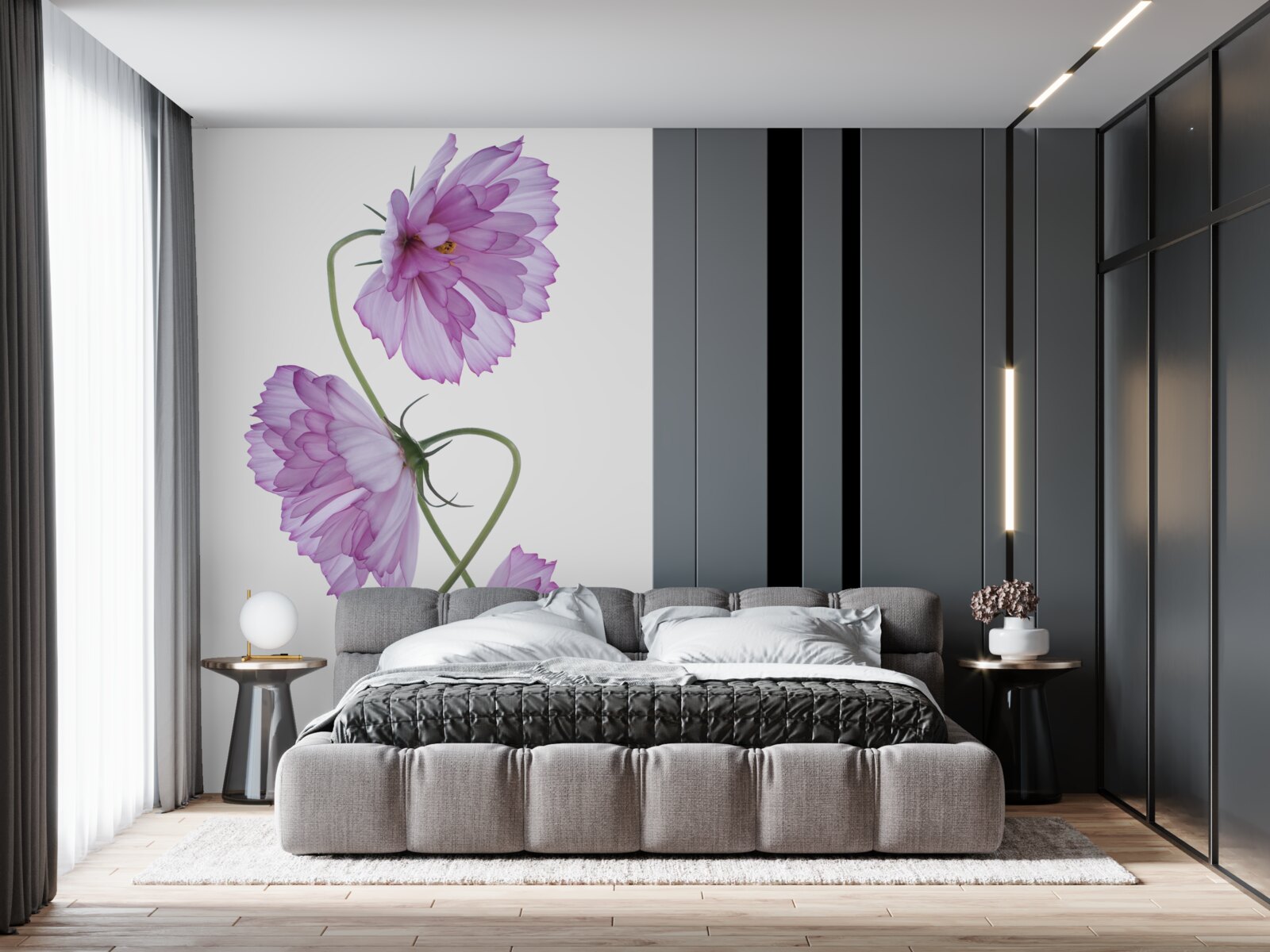 Fotobehang gekrulde seringen knoppen