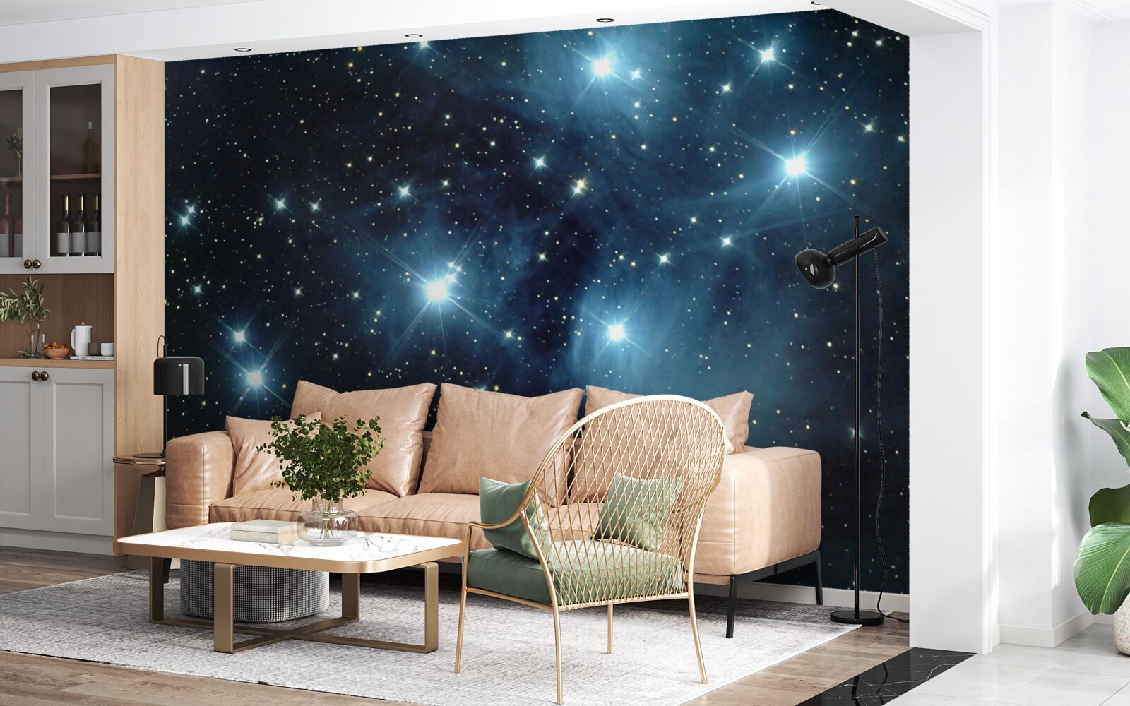 Fotobehang hemellichamen in ontelbare sterrenstelsels