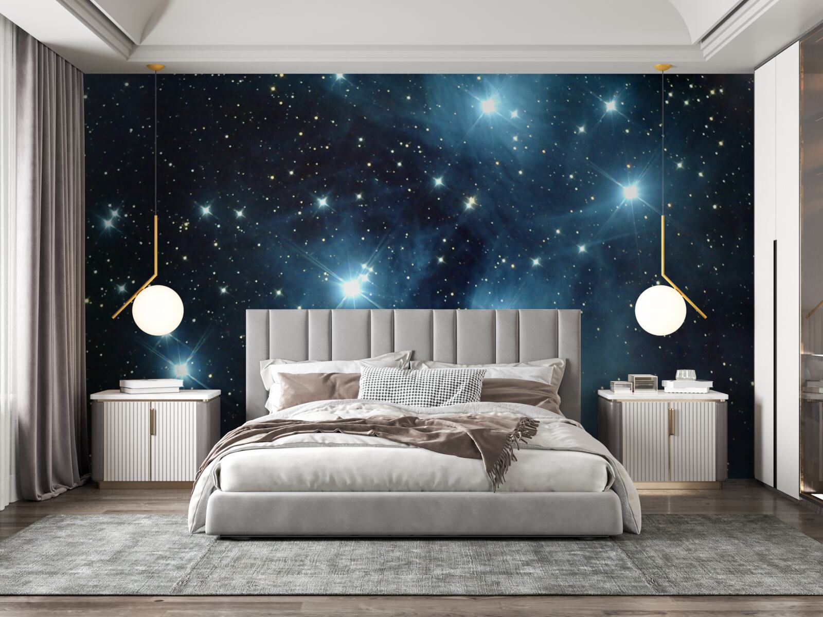Fotobehang hemellichamen in ontelbare sterrenstelsels