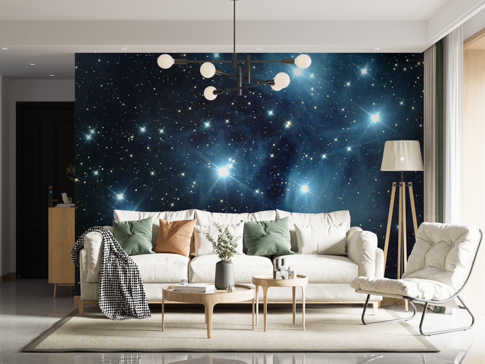 Fotobehang hemellichamen in ontelbare sterrenstelsels